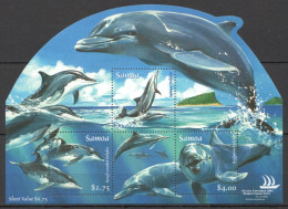 Ft201 2005 Samoa Dolphins Marine Life Expo Australia ! Shape #1009-11 Bl73 Mnh - Marine Life