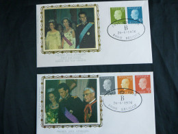 1976 1814-1815 &1811-1813 FDC's Zijde/soie (Brugge) : ROI BAUDOUIN /KONING BOUDEWIJN - 1971-1980