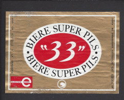 Etiquette De Bière Super Pils  -  33  -   Nouvelles Brasserie De Paris (75) - Beer