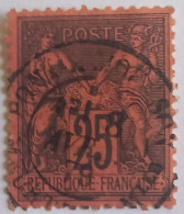 TF 91 - Sage N° 91a - Noir Sur Rouge Foncé "N Sous U" - 1876-1898 Sage (Tipo II)