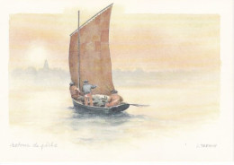 BRETAGNE Retour De Peche Reproduction  Aquarelle De Loïc TREHIN - Andere & Zonder Classificatie