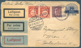1928 Sweden Malmo - Wien Austria Airmail Luftpost Flight Cover - Storia Postale