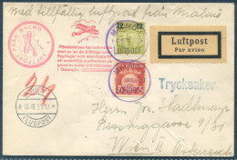 1929 Sweden Malmo - Wien Austria Icemail Airmail Luftpost Flight Cover - Lettres & Documents