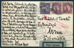 1930 Sweden Stockholm - Berlin - Wien Austria Airmail Flight Postcard - Lettres & Documents