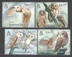 Wb367 2012 Solomon Islands Owls Birds Fauna #1496-99 Set Mnh - Andere & Zonder Classificatie