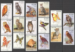 Wb372 2011 Sao Tome & Principe Butterflies Birds Of Prey Owls Cats Fauna Mnh - Autres & Non Classés