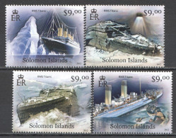 Wb369 2012 Solomon Islands Titanic Ships #1521-1524 Set Mnh - Bateaux