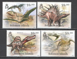 Wb362 2012 Solomon Islands Dinosaurs Fauna #1466-69 Set Mnh - Prehistorics