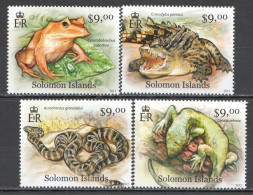 Wb368 2012 Solomon Islands Reptiles & Amphibians Frogs Snakes #1471-74 Set Mnh - Sonstige & Ohne Zuordnung