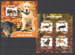 St1076 2014 Guinea-Bissau Fauna Pets Dogs 1Bl+1Kb Mnh - Autres & Non Classés