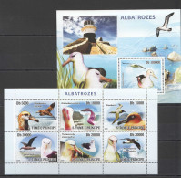 O0234 2008 S. Tome & Principe Marine Life Birds Lighthouses Albatroses Bl+Kb Mnh - Other & Unclassified