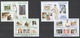 O0212 2009 S. Tome & Principe Art Paintigs Museum Granet Picasso Cezanne 2+2 Mnh - Other & Unclassified