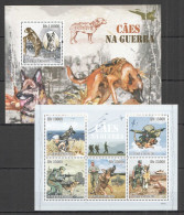 O0215 2009 S. Tome & Principe Fauna Dogs At War Kb+Bl Mnh - Perros