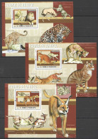 O0213 2009 Sao Tome & Principe Fauna Africa Animals Wild Cats 3Bl Mnh - Sonstige & Ohne Zuordnung