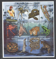 O0185 1996 Nicaragua Fauna Central America Animals Birds Reptiles Snakes Sh Mnh - Altri & Non Classificati