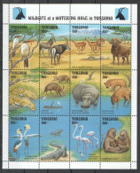 O0182 Tanzania Fauna Wildlife At A Watering Hole Animals 1Sh Mnh Stamps - Sonstige & Ohne Zuordnung