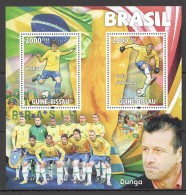 O0177 2010 Guinea-Bissau Football Brazil World Cup Kaka Robinho Dunga Bl Mnh - Other & Unclassified