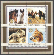 O0172 2003 Guinea-Bissau Pets Animals Horses #2152-55 1Kb Mnh - Caballos