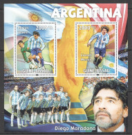 O0178 2010 Guinea-Bissau Football Argentina World Cup Tevez Messi Maradona Mnh - Otros & Sin Clasificación
