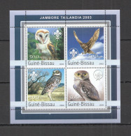 O0173 2003 Guinea-Bissau Fauna Owls Birds Scouting Kb Mnh - Autres & Non Classés