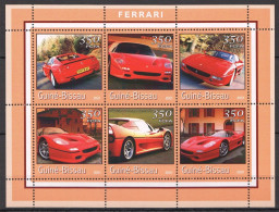 O0167 2001 Guinea-Bissau Cars Ferrari Transport 1Kb Mnh - Cars