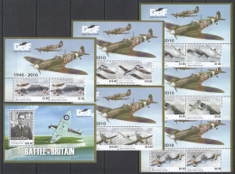 O0165 Solomon Islands Aviation War Battle Of Britain Aircraft 2Bl+2Set Mnh - Militaria
