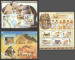 Ns343 Guinea-Bissau Art Architecture Egyptian Civilization Monuments 2Bl+1Kb Mnh - Other & Unclassified