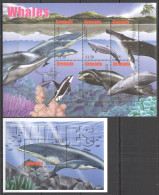 Ft225 2005 Grenada Whales Marine Life Fauna #5085-90+Bl687 Mnh - Maritiem Leven