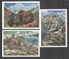 Ft200 1984 Bhutan Animals Endangered Species Fauna Bl102-104 Michel 24 Euro Mnh - Autres & Non Classés