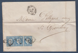 Cérès - 3 Ex. Du 60A  Sur Enveloppe De Luchon - 1871-1875 Ceres