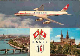 Aviation - Avions - Basel - Multivues - Compagnie Swissair - Carte Neuve - CPM - Voir Scans Recto-Verso - 1946-....: Modern Tijdperk