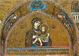 Art - Mosaique Religieuse - Monreale - La Vierge Et L'Enfant Jésus - CPM - Voir Scans Recto-Verso - Tableaux, Vitraux Et Statues