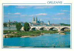 45 - Orléans - Vue Générale - La Cathédrale Sainte Croix - Le Pont Royal Sur La Loire - CPM - Voir Scans Recto-Verso - Orleans