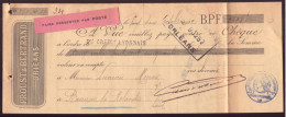 CHEQUE DU 22 / 10 / 1922 PROUST BERTRAND A ORLEANS - Assegni & Assegni Di Viaggio
