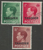 Morocco Agencies (Tangier). 1936-37 KEVII, ½d, 1d, 1½d Used SG 241, 242, 243. M5089 - Oficinas En  Marruecos / Tanger : (...-1958