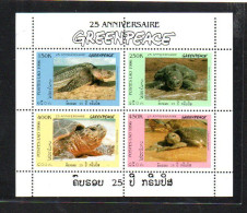 LAOS -  1996 - GREENPEACE TURTLES SHEETLET OF 4  MINT NEVER HINGED - Laos