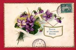 X19 FANTAISIES FLEURS VIOLETTES CARTE GAUFREE AOL721 - Fleurs