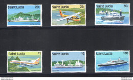 1984 ST. Lucia - Mezzi Di Trasporto - Serie Di 6 Valori - Yvert Tellier N . 634-39 Filigrana A - MNH** - Barcos Polares Y Rompehielos