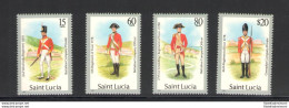 1987 ST. Lucia - Uniformi Militari - Serie Di 4 Valori - Yvert Tellier N . 860-63 - MNH** - Other & Unclassified