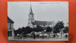 CPA (36)  Mosnay. La Place Et L'église.  Attelages.  (8A.064) - Sonstige & Ohne Zuordnung