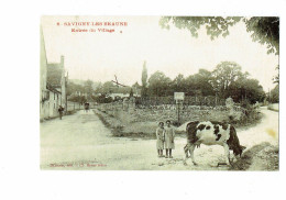 21 - Reproduction - SAVIGNY LES BEAUNE - Côte D'Or -- Entrée Du Village - Animation Vache - Autres & Non Classés