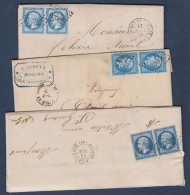 Napoléon -  3 Lettres Avec Paires Du 22 - 1862 Napoléon III