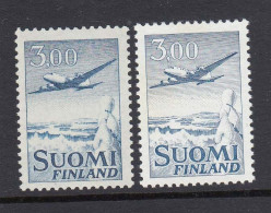 Finland 1963 - Freimarke: Flugzeug Douglas DC-6, Mi-Nr. 579xI+579yII, MNH** - Unused Stamps