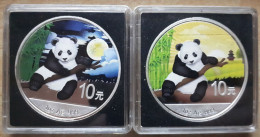 China, Panda 2014 Night & Day - 2 X 1 Oz. Pure Silver - Cina
