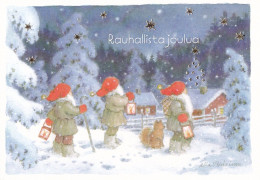 Postal Stationery - Elves - Brownies Holding Candle Lanterns - Unicef 2021 - Suomi Finland - Postage Paid - Ganzsachen