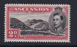 Ascension: 1938/53   KGVI    SG41c    2d   Black & Scarlet  [Perf: 14]  MH - Ascensione