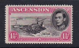 Ascension: 1938/53   KGVI    SG40e    1½d   Black & Carmine  [Perf: 14]  MH - Ascensione