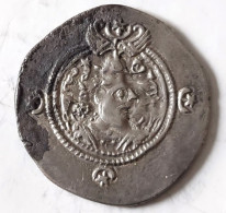 SASANIAN KINGS. Khosrau II. 591-628 AD. AR Silver  Drachm  Year 3 Mint Bishapur - Oriental