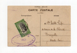 !!! CONGO BELGE, CPA DE MATADI DE 1914 CACHET MILITAIRE - Cartas & Documentos