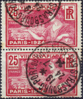 FRANCE - 1924 TàD "STRASBOURG-PORT DU RHIN / BAS-RHIN" Sur Paire Yv.184 25c J.O. De PARIS 1924 - Gebraucht